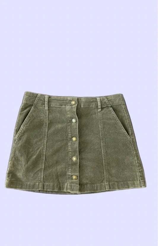 Green Corduroy Skirt