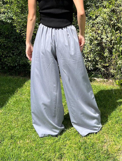 Luann Belted Wide Leg Pant in Gray