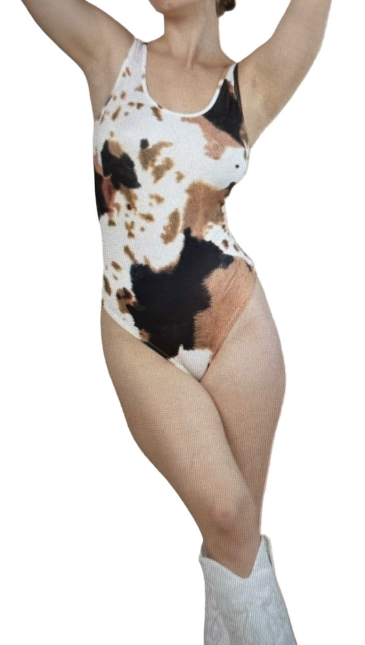 Allure Tank Bodysuit ~  Cow or Skull Print