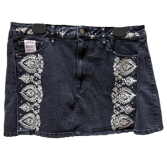 Mandala Lotus Side-Slit Mini Skirt – hanleached  Black for Women