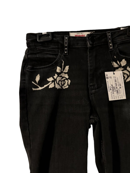 Wrangler High Rise Flares Hand Bleached Roses Size 0/30 -NEW