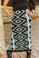 Aztec Knit Midi Skirt
