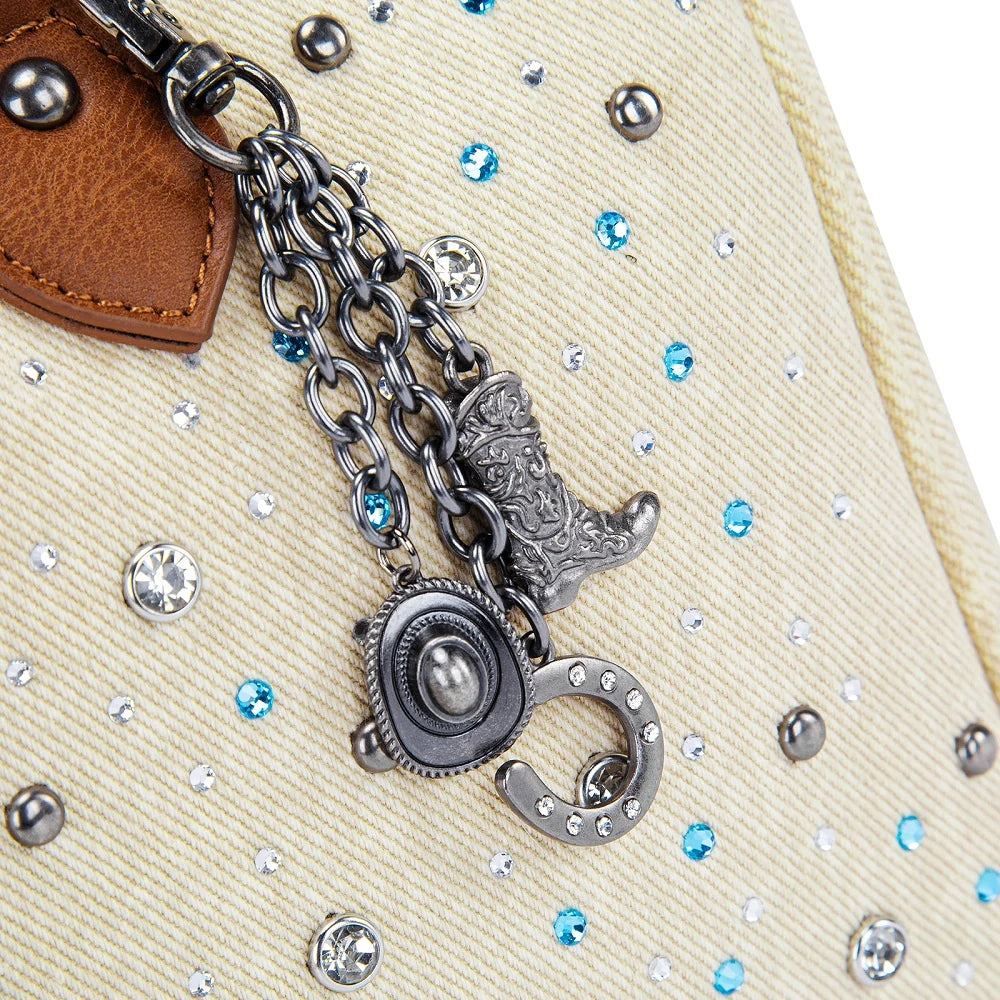 Wrangler Western cowgirl bag with rhinestones and metal charms