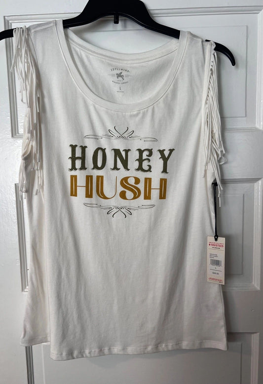 Hush Honey Sleeveless Fringe Graphic T Shirt Idyllwind