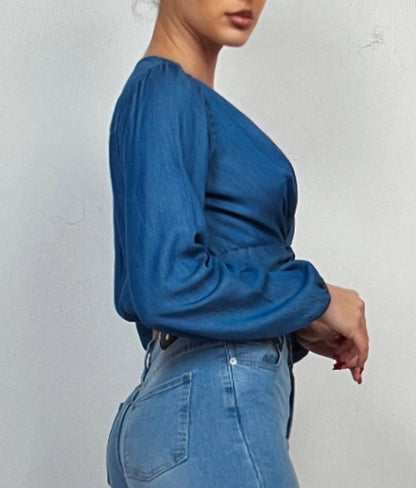 Denim Soft Crop Top