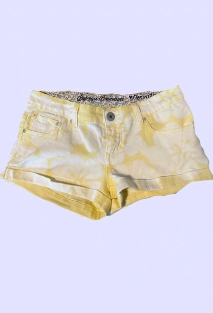 Yellow Hibiscus Shorts ~ Papaya Premium Women's Size 28/6