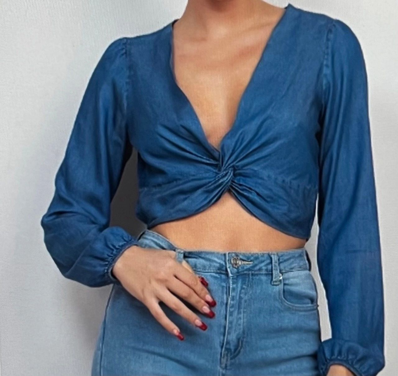 Denim Soft Crop Top