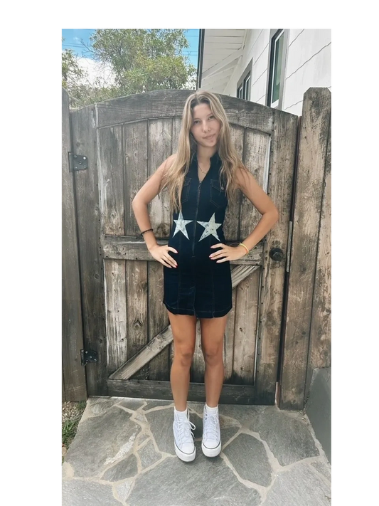 Star Zip Front Dress ~ Tony Women's Size Small