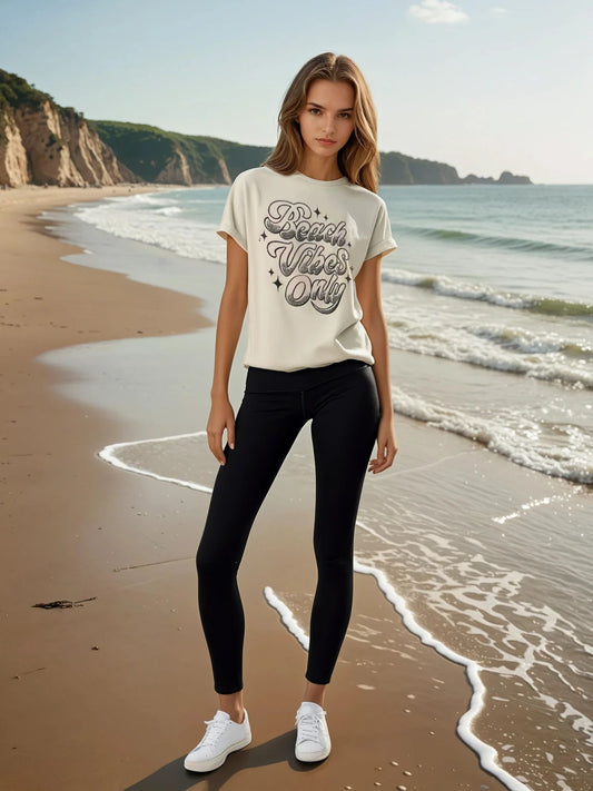 Beach Vibes Only Tan Tee