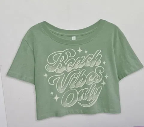 Beach Vibes Only  Cropped Tee