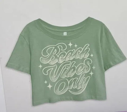 Beach Vibes Only  Cropped Tee