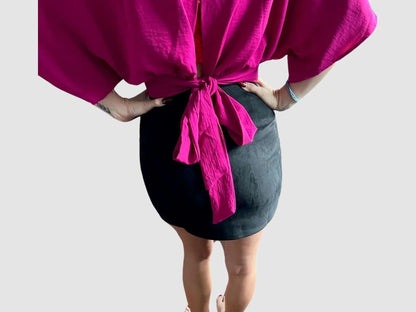 The Carissa Faux Suede Front Zip Mini Skirt