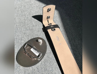 Western Oval Floral Buckle * Black Belt