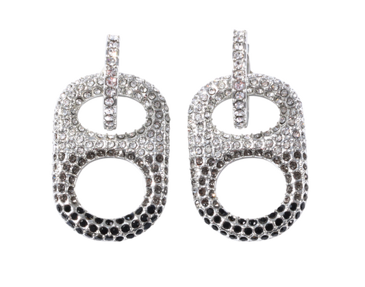 5.	Black, Grey, and Clear Rhinestone Earrings – lightweight statement jewelry