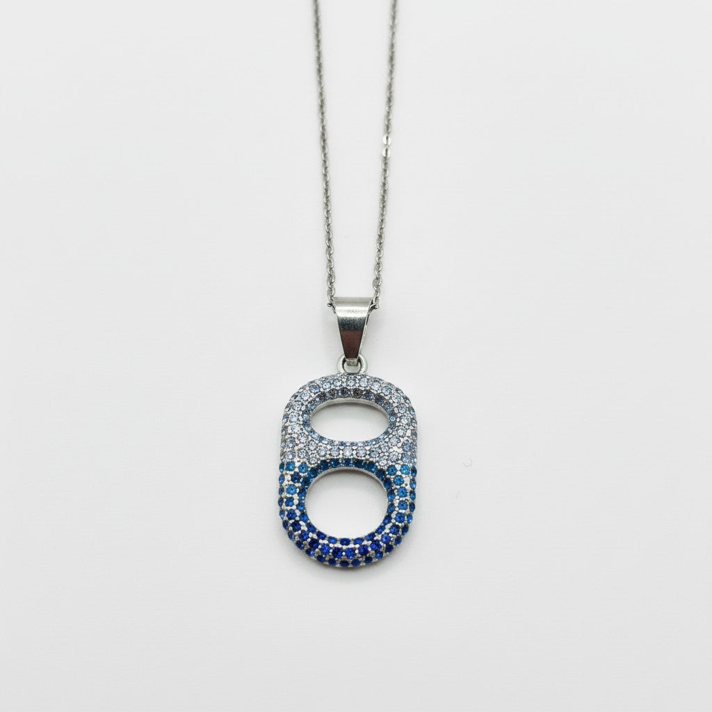 Coastal Wave Blue Ombre Signature Floating Poptab Necklace by Tab~ulous™