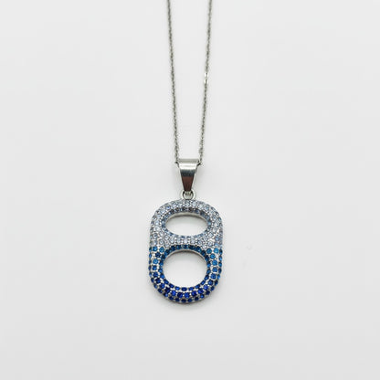 Coastal Wave Blue Ombre Signature Floating Poptab Necklace by Tab~ulous™