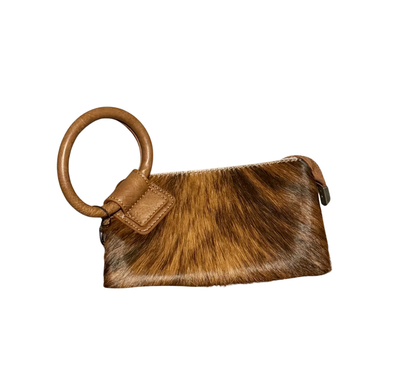 Wild West Hair-On Cowhide Wristlet Brown or Black