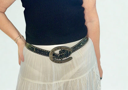 Iron Horseshoe Statement Belt Buckle