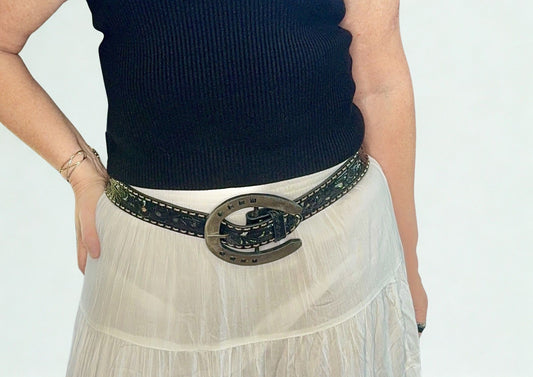 Iron Horseshoe Statement Belt Buckle