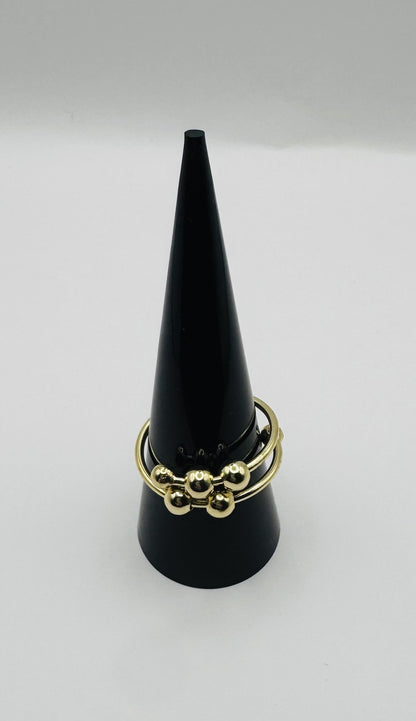 The Calm Ring: A Sensory Adjustable Fidget Ring - White Copper Plated with Gold, Rose Gold or Silver Plating