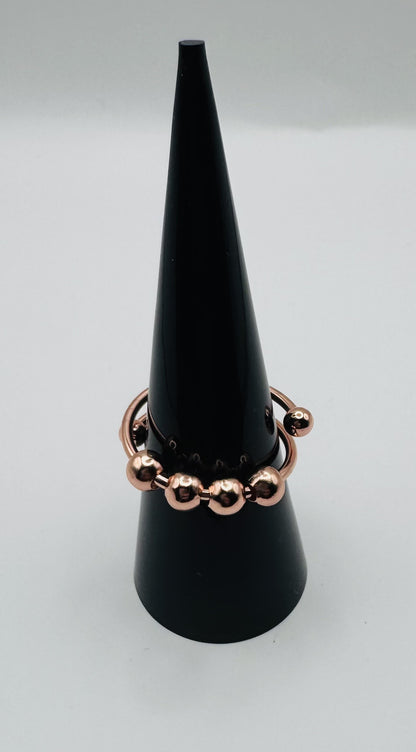 The Calm Ring: A Sensory Adjustable Fidget Ring - White Copper Plated with Gold, Rose Gold or Silver Plating