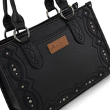 Montana West Black Embroidered Concealed Carry Tote Front View