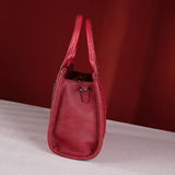 Wrangler Mustard Croc Concealed Carry Tote Side View Cranberry 