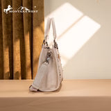 Montana West Beige Embroidered Concealed Carry Tote Side View