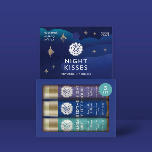 Night Kisses Lip Balm Set Of 3 Vegan Gluten Free 100% Pure