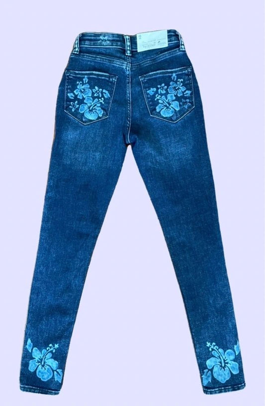 Hibiscus Heaven Skinny Jeans ~ Arizona Women's Size 1