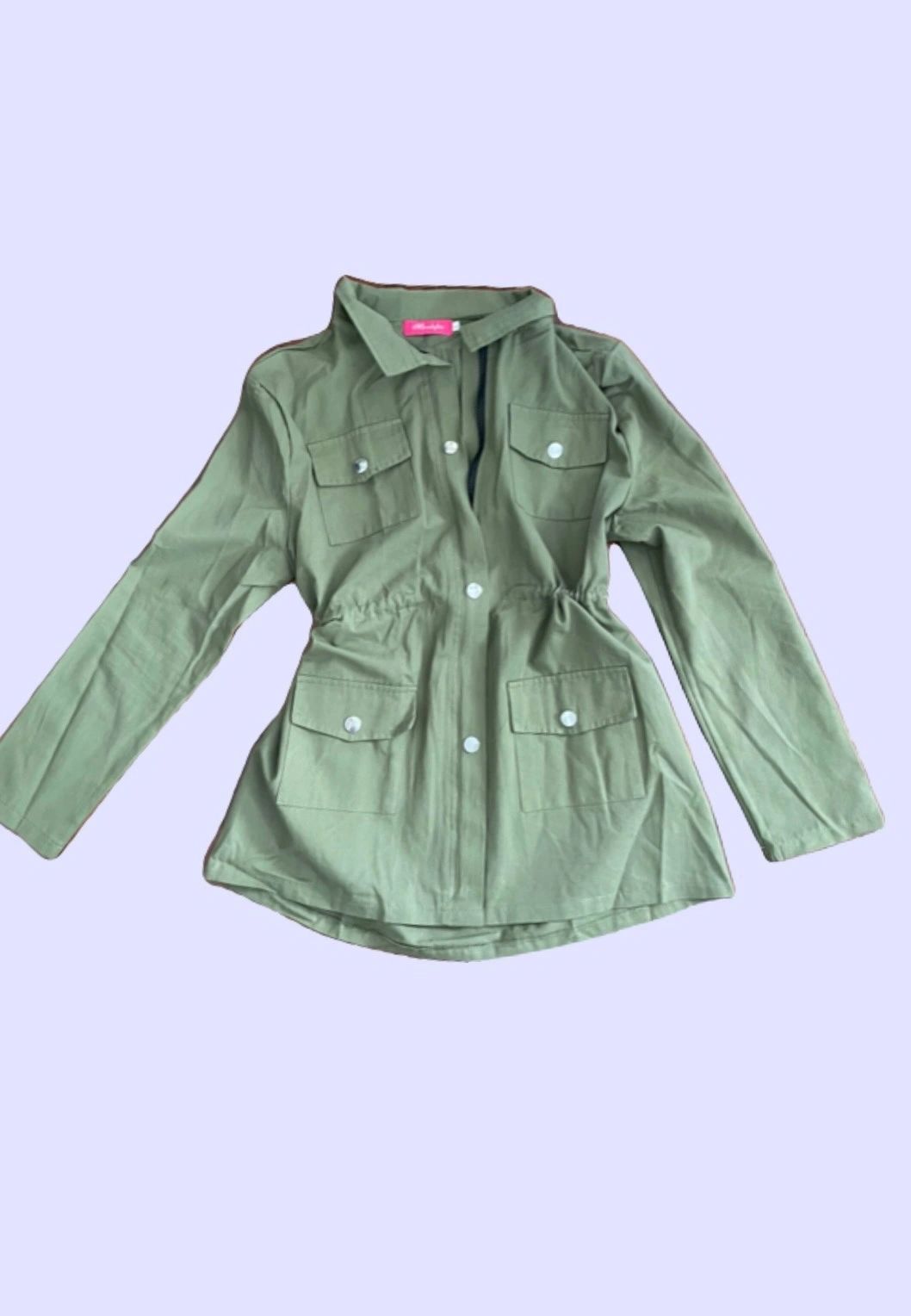 Green Cinch Waist Jacket ~ Women's Size S, M, L, XL