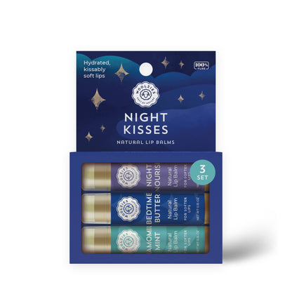 Night Kisses Lip Balm Set Of 3 Vegan Gluten Free 100% Pure