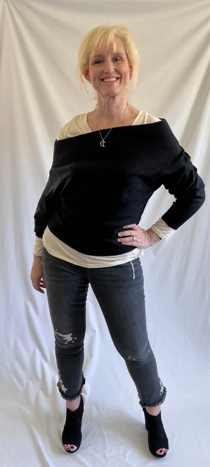 The Rae Lynne Sweater ~ Off the Shoulder Dolman Sleeve