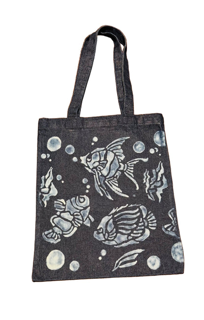 Hand Bleached Denim Tote Bag Collection
