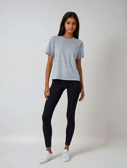 Shining Bright Rhinestone Tee Shirt - Midnight Blue, Moonlit Gray, Bright White or Olive Green Rhinestones all over the Shirt ~ Soft and Lux Tee