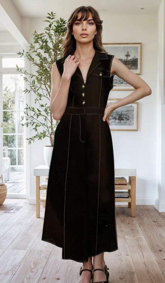 Junie Poplin Dress - Stretch Back - Office Ready Church Appropriate