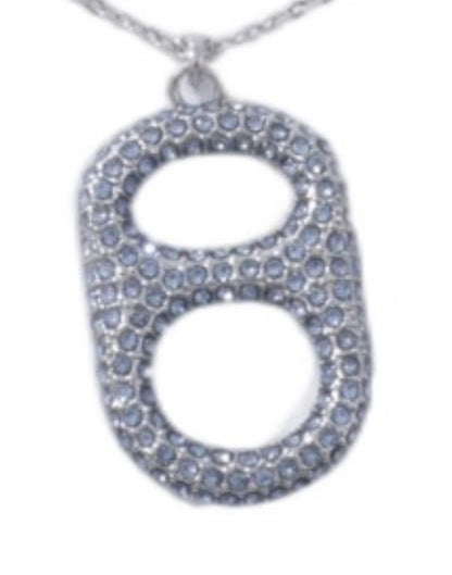Luxe Cornflower Blue and Palladium (Silver) Pop Tab Floating Pendant Necklace by Tab~ulous™