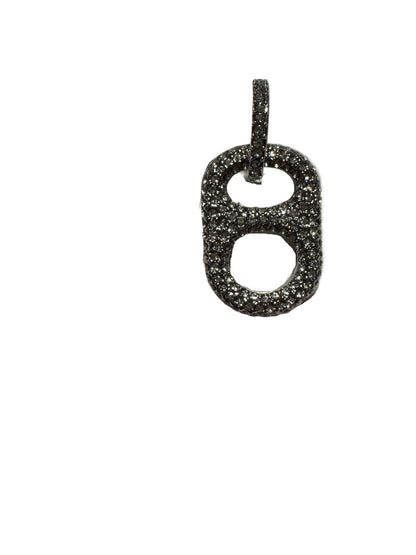 Luxe Silver Crush Classic Pop Tab and Rhinestone Huggie Hoop Earrings poptab .925 Silver