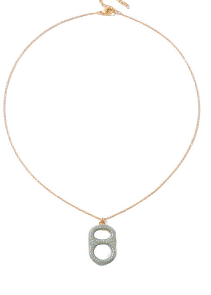Luxe Turquoise and 18K Gold Pop Tab Floating Pendant Necklace by Tab~ulous™