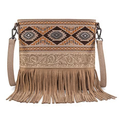 Midnight and High Plains Fringe Crossbody Purse – CCW, Western Canvas & Leather : Black or Brown/Tan