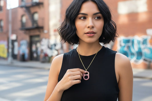 Pink Cherry Ombre Signature Pop Tab Floating Pendant Necklace