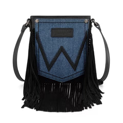 Western Denim Pocket Fringe Crossbody by Wrangler - 6 Colors Available