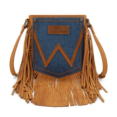 Western Denim Pocket Fringe Crossbody by Wrangler - 6 Colors Available