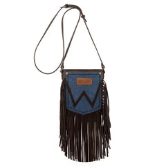 Western Denim Pocket Fringe Crossbody by Wrangler - 6 Colors Available