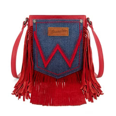 Western Denim Pocket Fringe Crossbody by Wrangler - 6 Colors Available