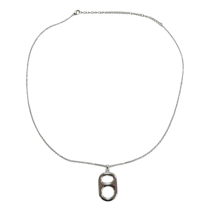 silver crush 
Classic Pop Tab Floating Pendant Necklace in Gold – Charm with Hidden Bail Stabilizer