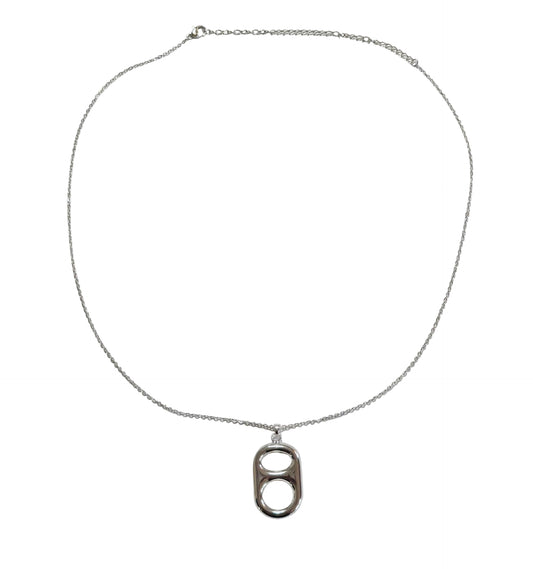 silver crush 
Classic Pop Tab Floating Pendant Necklace in Gold – Charm with Hidden Bail Stabilizer