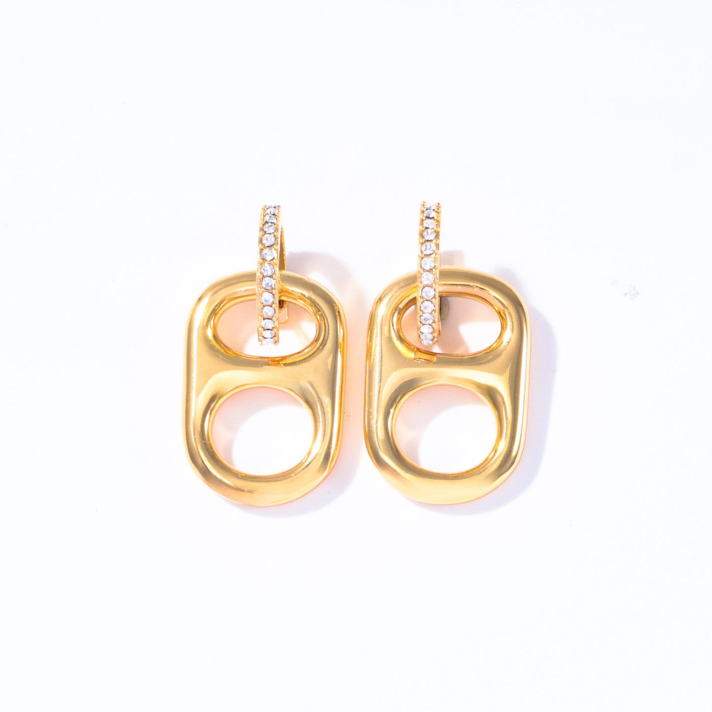 sun kissed matching classic poptab earrings with rhinestone huggies
