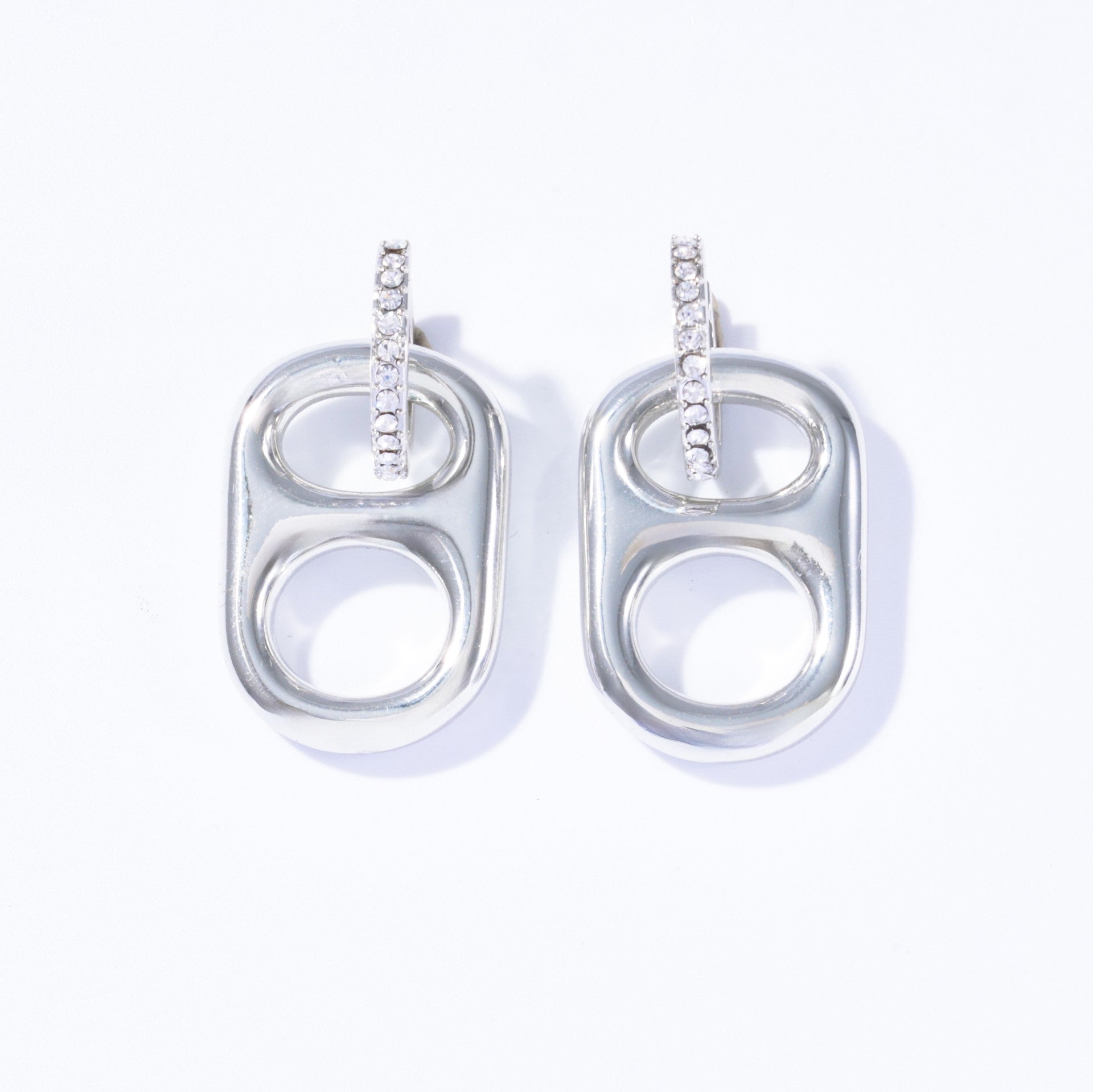 pop tab earring wear without charm silver 
