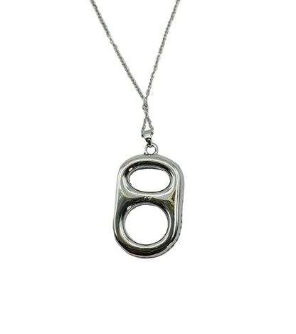 Tabulous Regal Violet Pop Tab Pendant Necklace in Silver with smooth back palladium